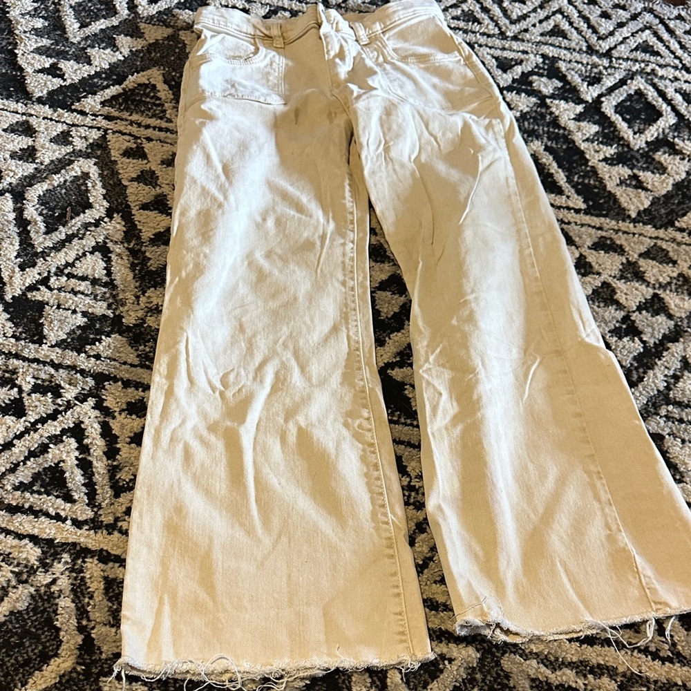 Art and Class Cream Wide-Leg Jeans